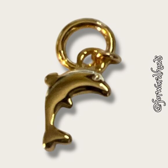 Bundle Sale 3 for $15 | Tiny Gold Dolphin Charm - Picture 1 of 7